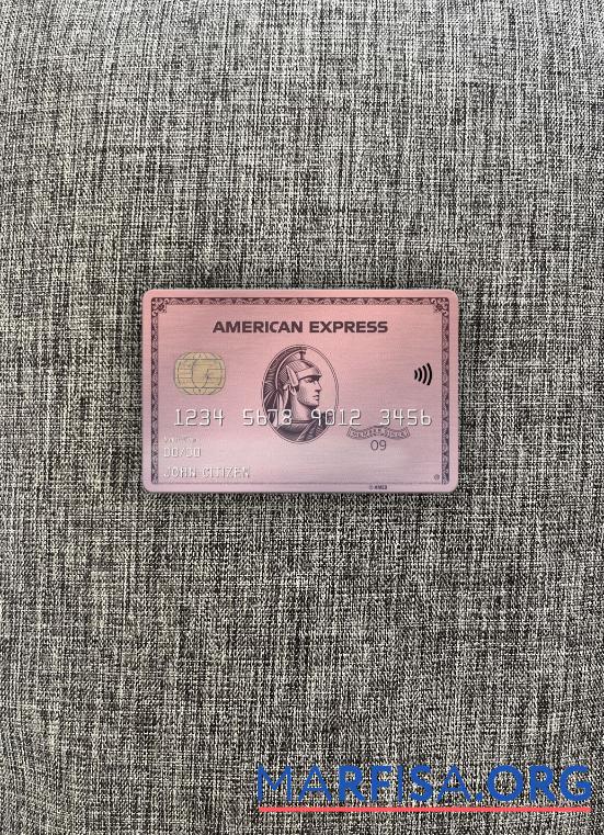 Realistic USA Indiana Centier bank AMEX rose gold card photolook front template